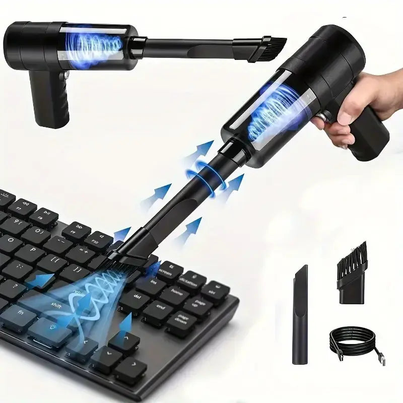 Mini Aspiradora 3 EN 1 Portátil - Inalámbrica y Recargable para Carro y Hogar